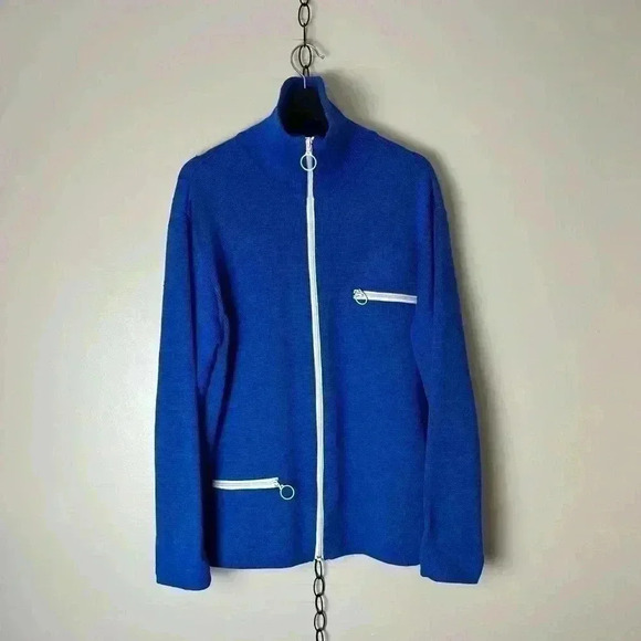 Vintage Tee Line Zip-up  Wool Sweater Size XL - Picture 1 of 5